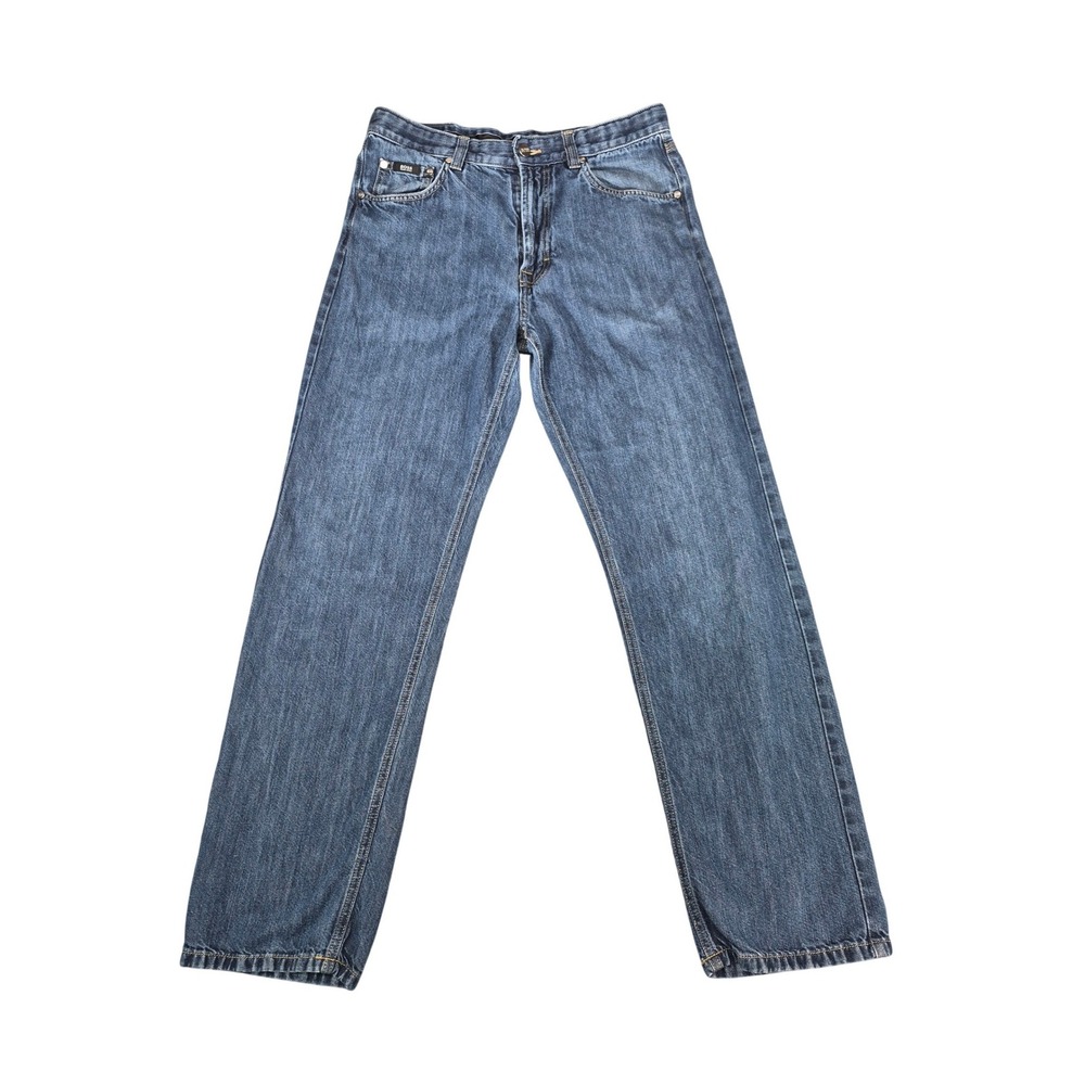 BOSS Hugo Boss Mens Straight Leg Denim Jeans Blue Size 32x30 Excellent
